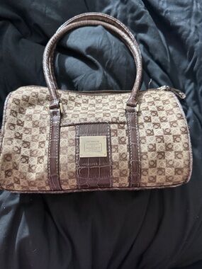 Liz Claiborne Brown Patterned Dome Satchel